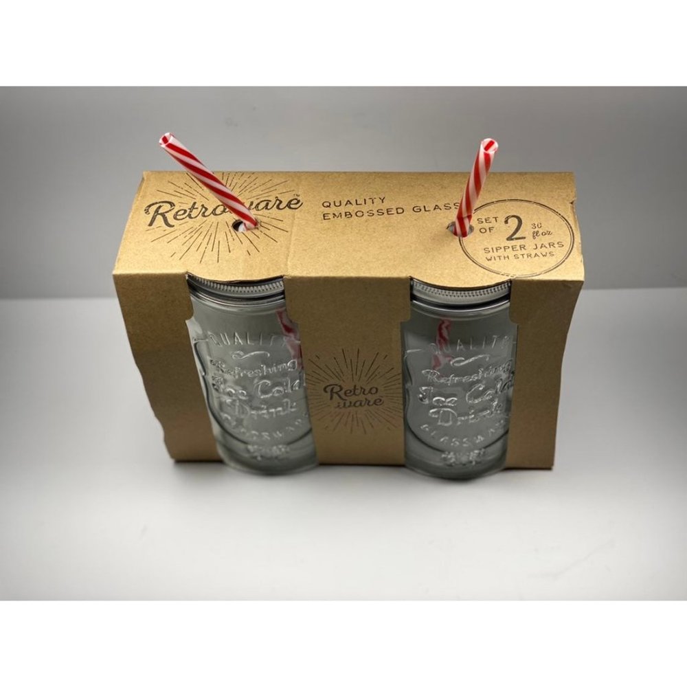 New Retroware Set of 2 Glasses